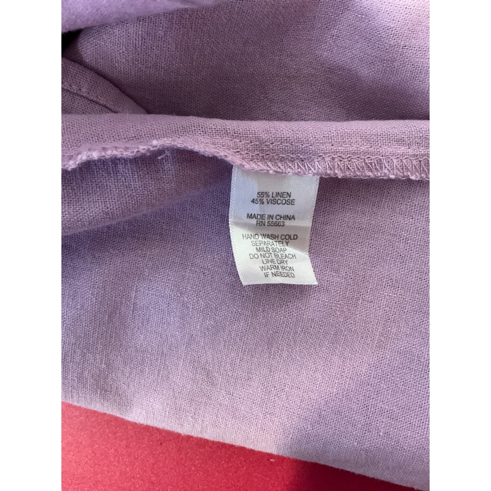 Cynthia Rowley‎ Womens Lilac Linen Blend Top Sz 1X Flutter Sleeve Flowy Coastal - Picture 4 of 8